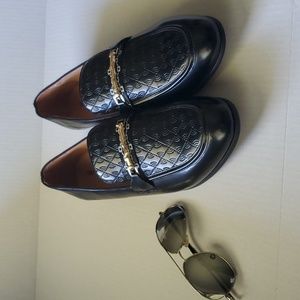 Men's Fashion Classic Faux Leather Black Shoes sz 12